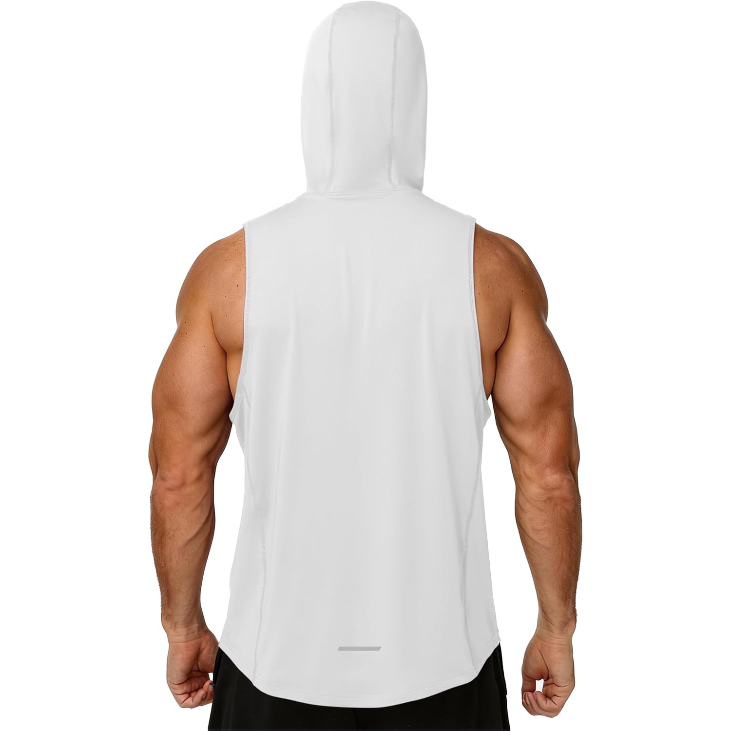 Roadbox Men'S Workout Sleeveless Hoodie, Quick Dry Athletic Hooded Tank Tops, Lightweight Gym Running Muscle Cut Off T Shirts