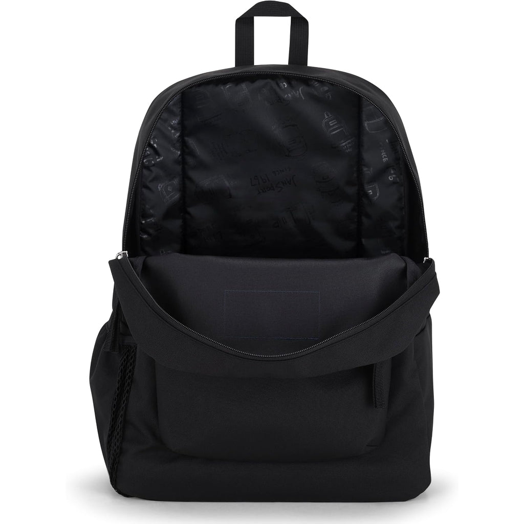 Jansport Cross Town Backpack 17" X 12.5" X 6" - Simple Bag For Everyone With 1 Main Compartment, Front Utility Pocket - Premium Class Accessories - Black