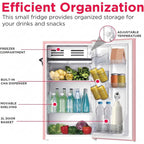 Frigidaire Efr376 Retro Bar Fridge Refrigerator With Side Bottle Opener, 3.2 Cu. Ft, Pink/Coral