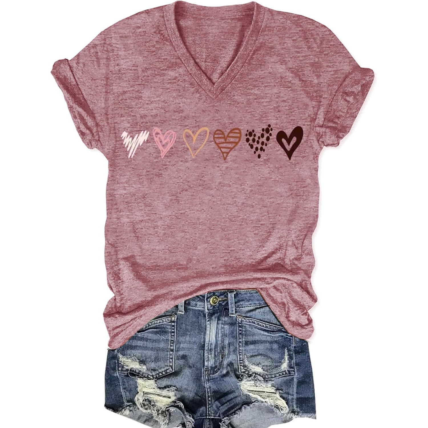Vintage Boho Tops For Women V-Neck Flowers Shirt Spring Graphic Tees Floral Print Summer Casual Short Sleeve Tshirt Top