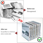 2 Pcs Clear Acrylic Cd Holder, Dvd/Cd Display Rack & Cd Storage Box & Vinyl Record Storage Stand Holds Up To 14 Standard Cd Cases For Media Shelf Storage And Organization