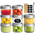 ComSaf Mini Mason Jars 4oz - 8 Pack, Regular Mouth Mason Jar with Lids and Seal Bands, Small Glass Canning Jar for Spice, Jam, Honey, Jelly, Dessert, Shower Wedding Favors, DIY Candles Decor