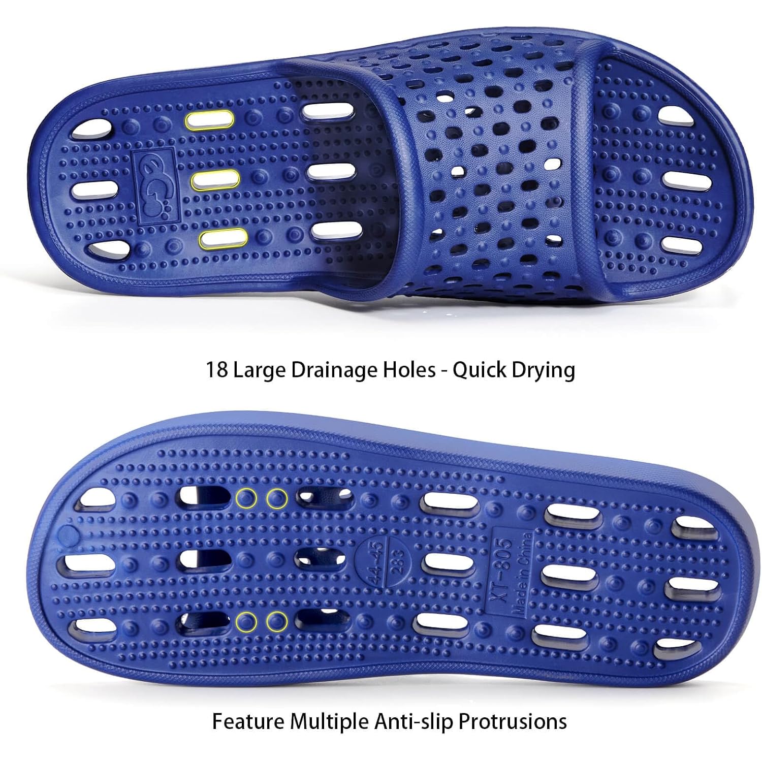 Shower Shoes Men Quick Drying Women Shower Sandals Non-Slip Comfortable House Slippers Bathroom Hotel Flip Flops Slides With Students Gym