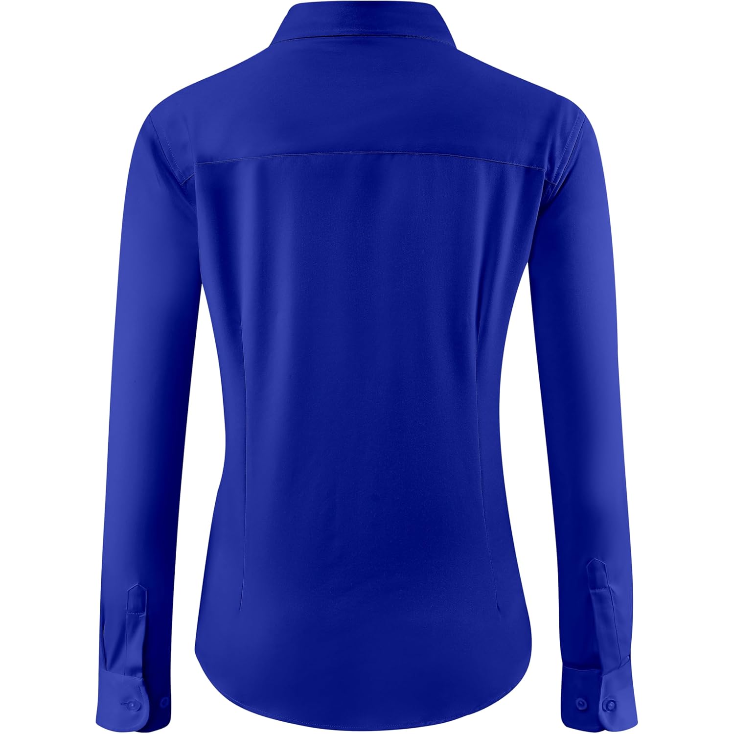 Soft Wrinkle-Free Women's Button Down Dress Shirts Solid Long Sleeve Work Blouses Fit Stretch Casual Tops XXS-6XL