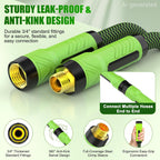 Non-Expandable Garden Hose 25Ft X5/8'', Heavy Duty Flexible Water Hose With 10-Function Sprayer, Lightweight, Leak Proof, Durable Fabric Skin, Pressure Resistant For Yard, Outdoor
