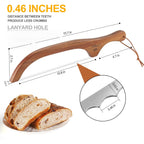 Wooden Bread Bow Knife, 16" Serrated Sourdough Cutter, Premium Stainless Steel Serrated Saw Bread Cutter, Bread Slicer, Bagel Slicer Knife for Homemade Bread, Bagels, Baguettes, Rustic Loaves