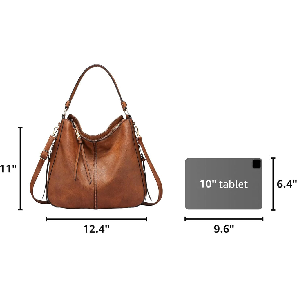 Hobo Crossbody Bags For Women Designer Faux Leather Hobo Handbags Retro Large Size Shoulder Bag Bucket Purse