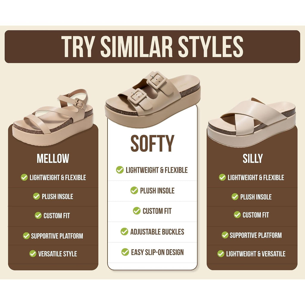 Project Cloud Platform Sandals Women - Plush & Soft Insole Wedge Slides For Women Footwear - Beach Essential Wedge Sandals For Women 2026 (Softy)
