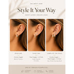 Gold Earring Stack for Women, 3 Pairs 14K Gold Plated Small Huggie Hoop & CZ Stud Earrings Set, Hypoallergenic Dainty Earrings for Multiple Piercings, Second Hole Cartilage Earrings