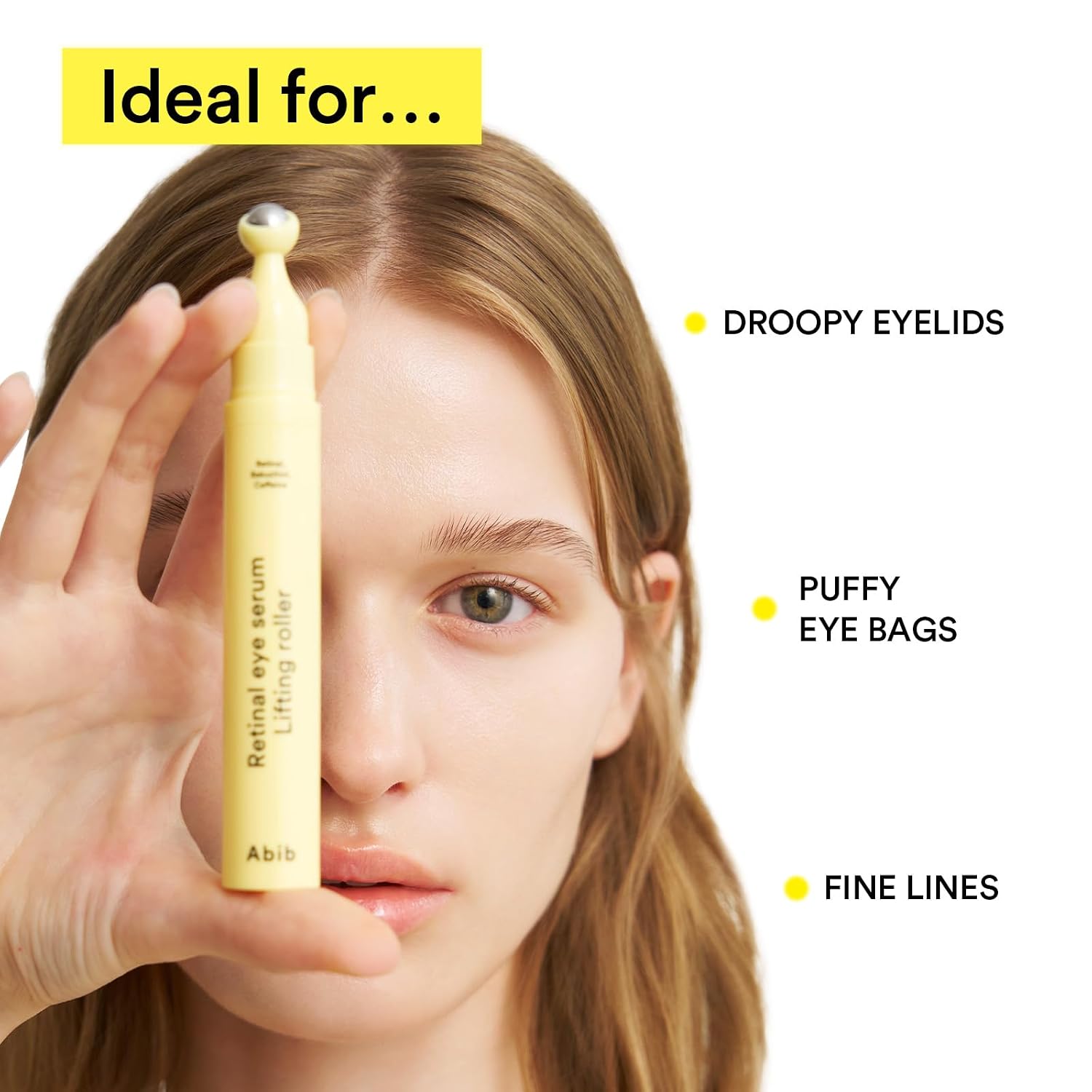 Abib Retinal Eye Serum Lifting Roller 0.5 Fl Oz,15Ml | Anti-Aging Eye Applicator For Wrinkles, Puffiness, Dark Circles With Caffeine & Bakuchiol For Under Eyes | Travel Size Skincare Essential