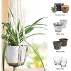 Mipon 3 Pack Macrame Plant Hangers, Hanging Planters For Indoor Plants | 3 Sizes (34"/41"/46") Handmade Cotton With Hooks, Boho Home Decor For Patio Balcony Living Room, Fits 5-10 Inch Pots