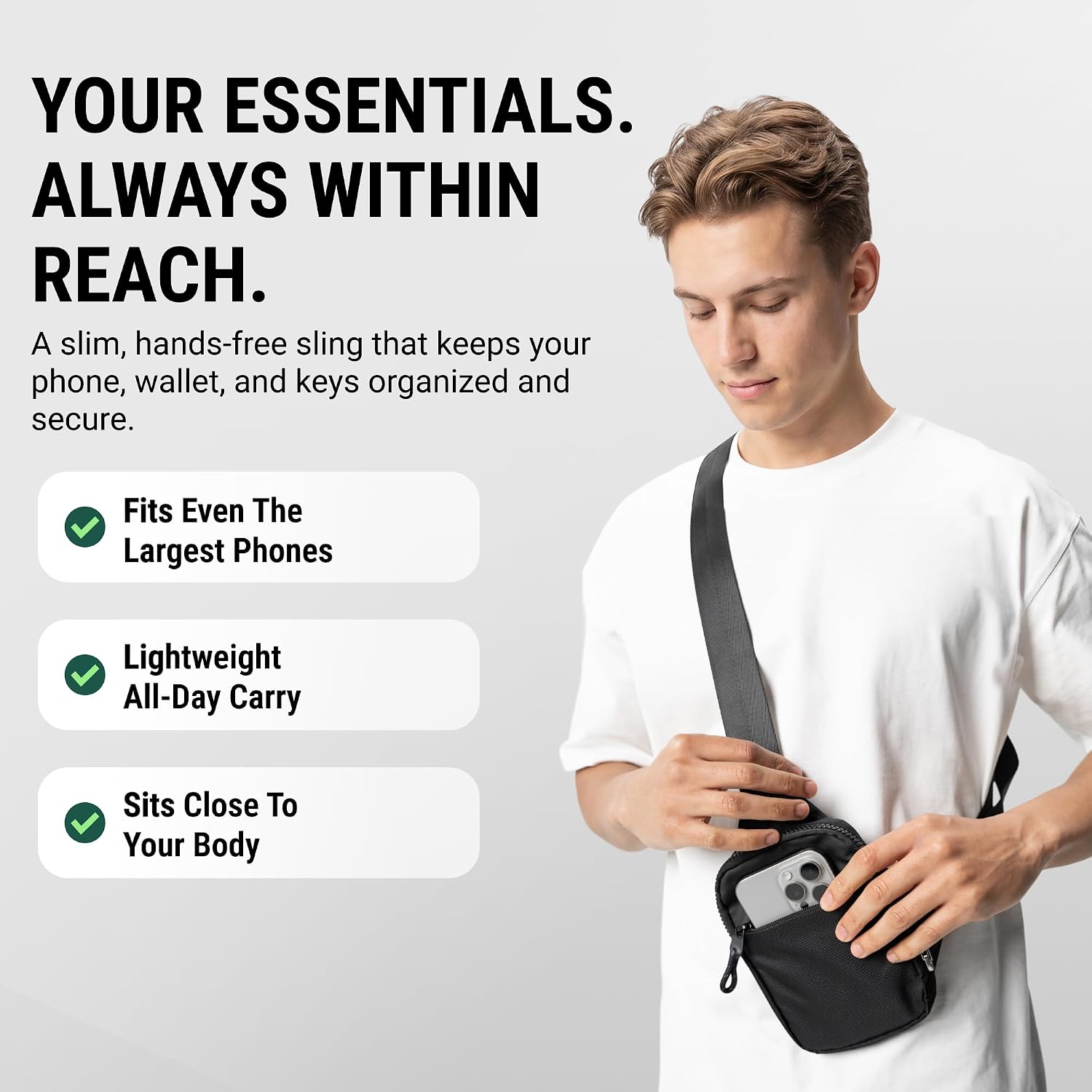Travel Sling Bag For Men & Women - Small Water Resistant Crossbody Multipocket Chest Bag With Anti-Theft, Rfid Blocking & Adjustable Strap For Casual, Outdoor, Work, Gym Or Gift Ideas