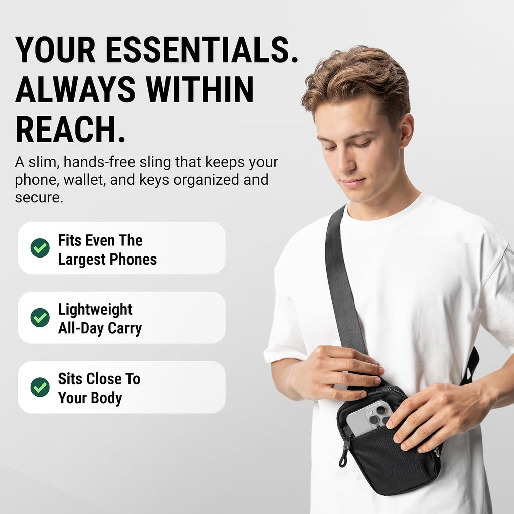 Travel Sling Bag For Men & Women - Small Water Resistant Crossbody Multipocket Chest Bag With Anti-Theft