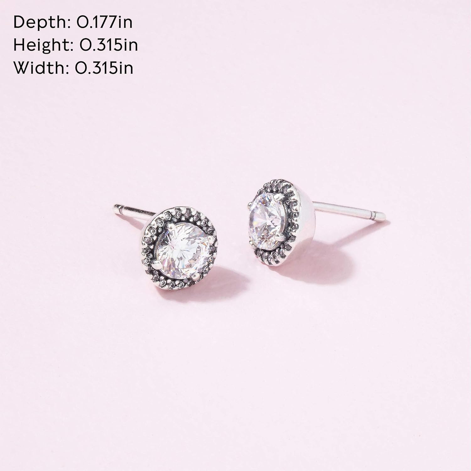 PANDORA Round Sparkle Stud Earrings - Classic Earrings for Women - Great Gift for Women - Made with Sterling Silver & Cubic Zirconia, With Gift Box