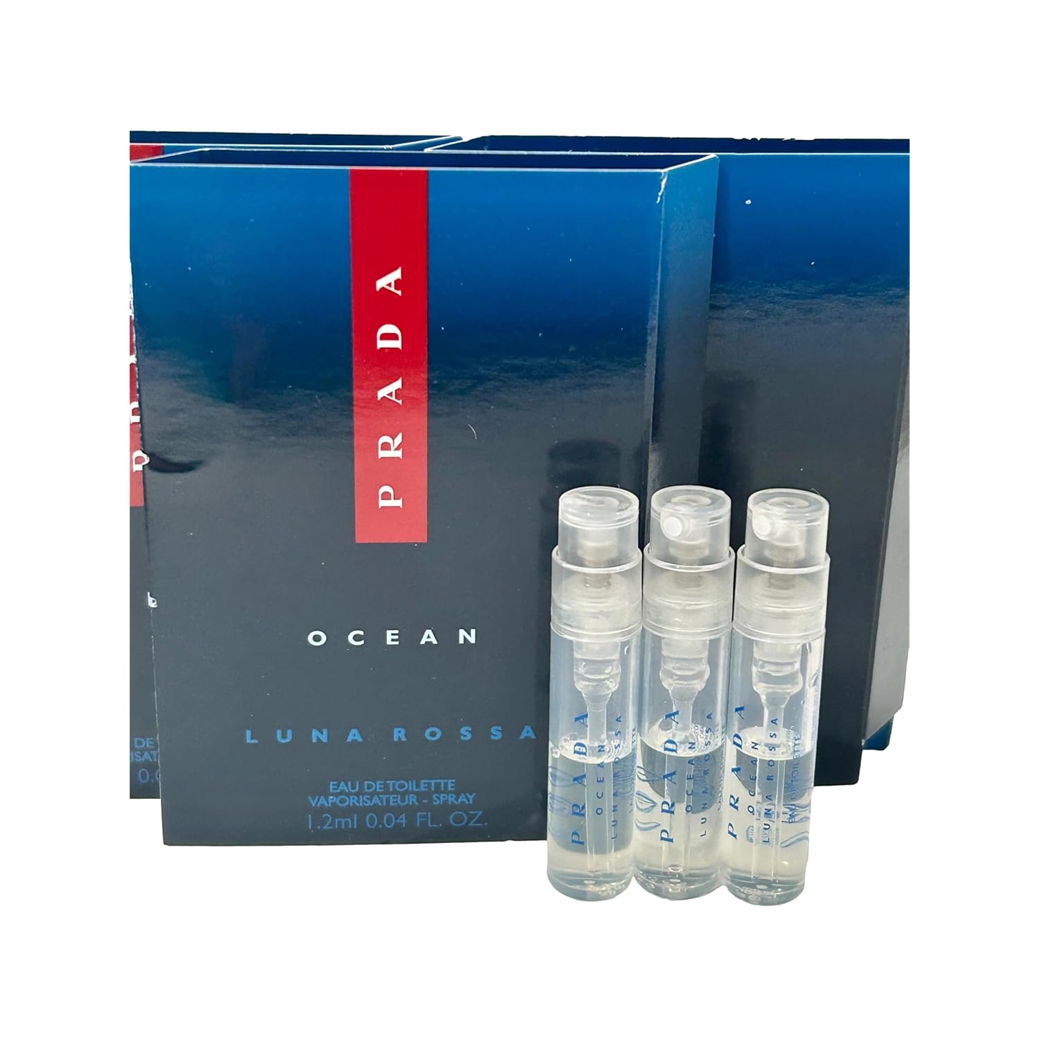 Prada OCEAN Luna Rossa EDT Sample Perfume Men Spray MINI SMALL Travel Size 1.2 ML / 0.04 - set of 3