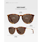 WearMe Pro Round Polarized Sunglasses for Women - UV400 Protection, Lightweight Frame, Vintage Retro Style Tortoise Frame/Brown Lens