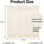 Reusable Cheesecloth,Grade 100,20X20 Inch Hemmed Cheese Cloth For Straining Craft,100% Cotton Unbleached Cloth Strainer For Cooking,Baking,Juicing,Cheese Making,Ultra Fine And Dense,Washable