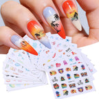 Ocean Nail Stickers Water Decals 24 PCS Marine Life Water Decals for Nails Jellyfish Seashell Turtle Starfish Design DIY Summer Nail Art Decoration Manicure Watermark Supplies for Women