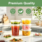 Deli Containers With Lids 48 Sets, 32/16/8 Oz X 16 Set Each, Bpa Free & Airtight Plastic Food Containers With Lids For Soup And Takeout Meal Prep Storage, Freezer, Microwave & Dishwasher Safe