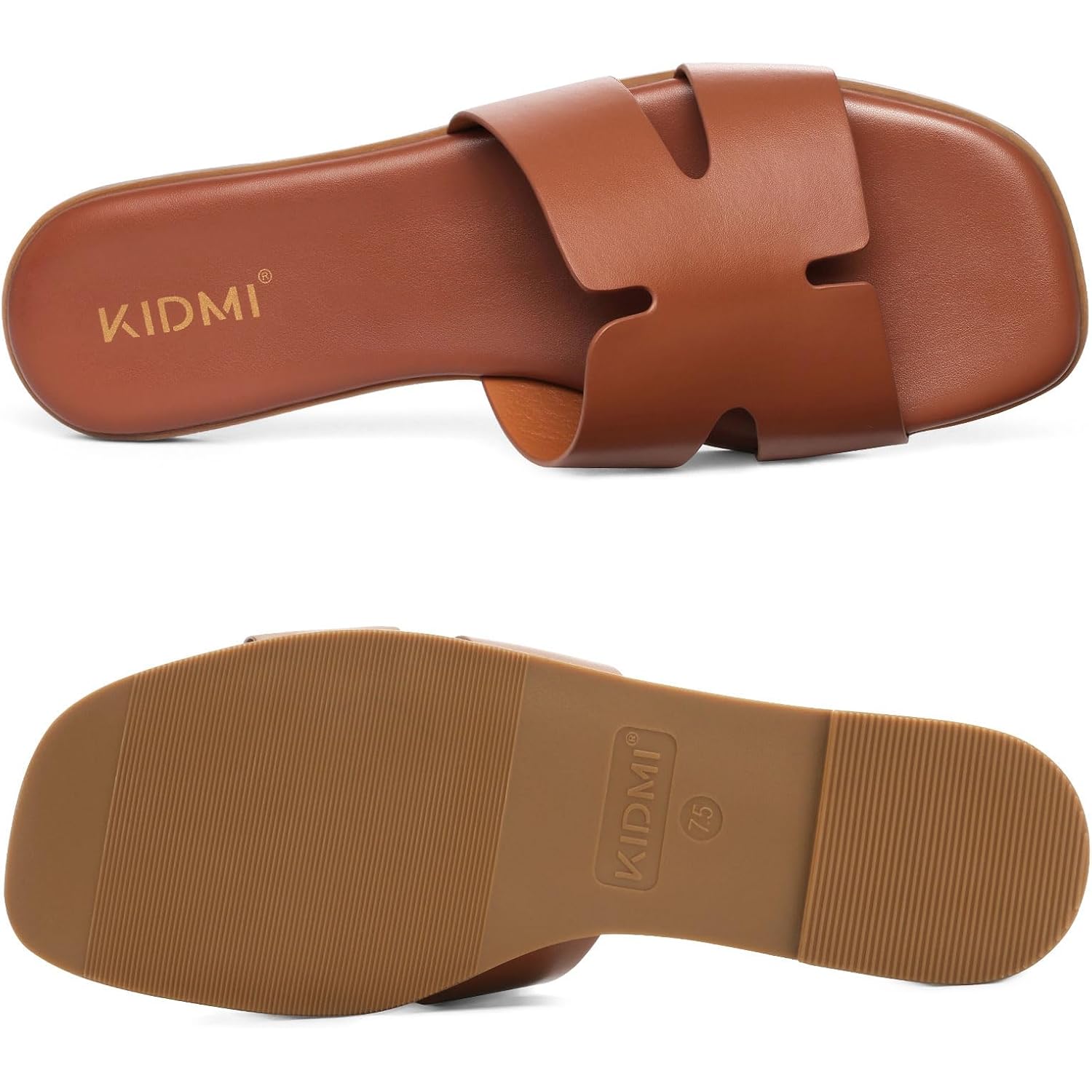 Kidmi Women'S Dressy Flat Sandals, Comfortable Slip On Summer Slides, Fashion Open Toe Casual Sandals