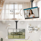 Ceiling Tv Mount Adjustable Bracket For 26-65 Inch Lcd Led Oled 4K Tvs, Pole Ceiling Mount Holds Up To 110Lbs,Hanging Tv Mount Max Vesa 400X400Mm (Ax11Tb01), Black