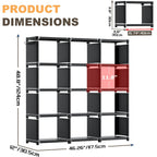 Mavivegue Book Shelf, 12 Cube Storage Organizer, Diy Bookcase, Metal Bookshelf,Tall Book Case For Bedroom, Living Room,Office,Closet, Black Cubicle Rack