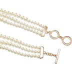 Anne Klein Women's Gold-Tone Blanc Pearl Collar Necklace