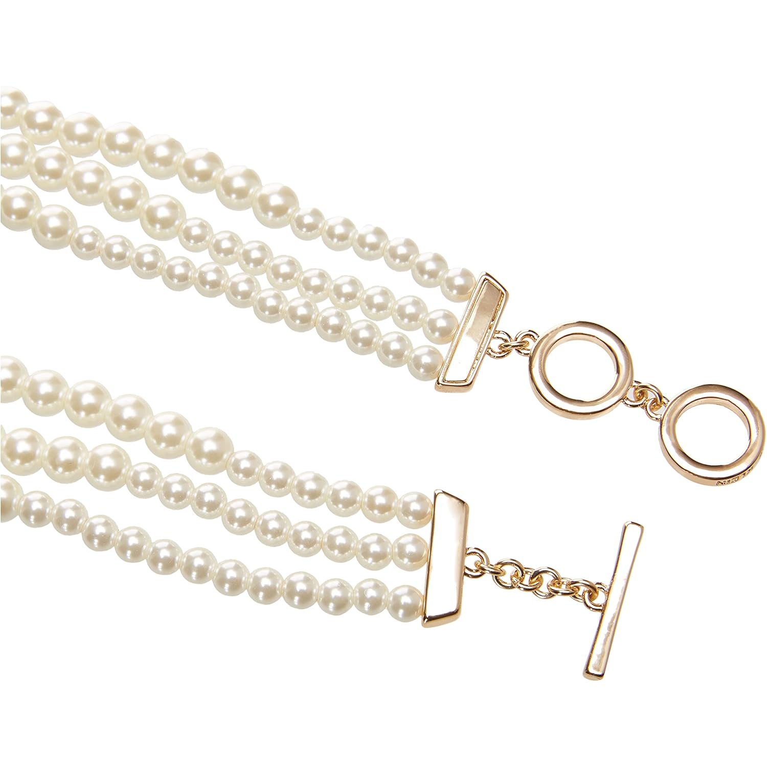 Anne Klein Women's Gold-Tone Blanc Pearl Collar Necklace