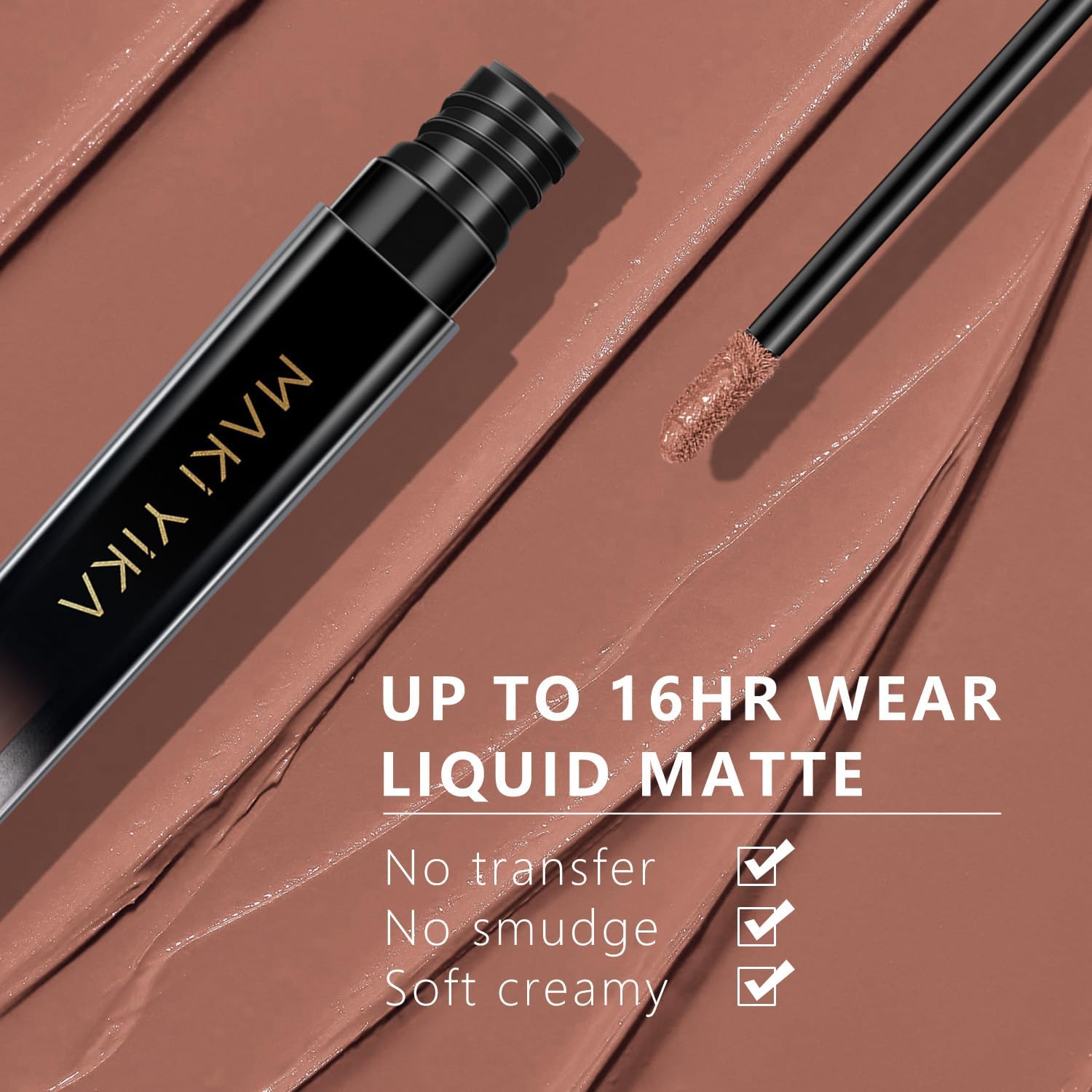 Maki Yika Nude Lipstick For Women Colorstay Long Lasting Brown Lipstick Matte Liquid Lipstick Transferproof Cruelty-Free Lip Color,Latte Nude