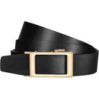 JASGOOD Women Ratchet Leather Belt for Jeans Pants Dress with Gold Sliding Automatic Buckle Ladies Waist Belt,Width 1.2"