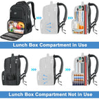 Matein Lunch Backpack For Men Work, Sturdy Tsa 17 Inch Laptop Backpack | Water Resistant, Anti Theft, Insulated Lunch Compartment, Work Bag, Padded Straps, Computer Back Pack, Office Commute College
