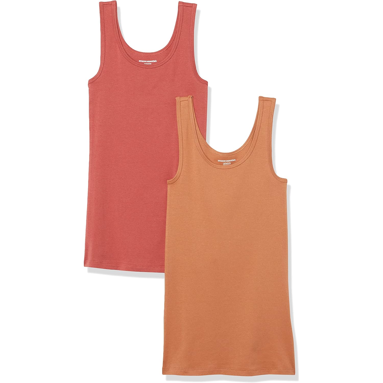 Amazon Essentials Women'S Slim-Fit Ribbed Scoop Neck Tank Tops, Pack Of 2