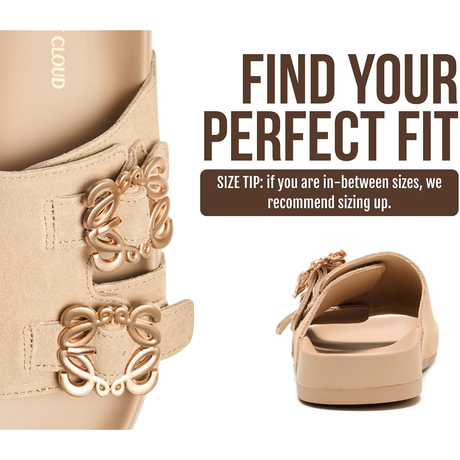 Project Cloud 100% Genuine Leather Womens Sandals Dressy - Lightweight & Non-Slip Women'S Flats Sandals Women With Plush & Soft Insole Slides Sandals For Women 2026 (Velora)