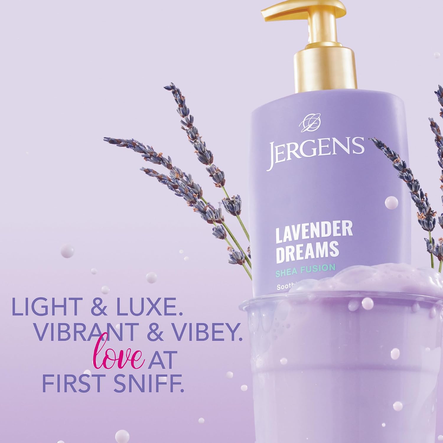 Jergens Shea Fusion Lavender Dreams Body Lotion, Scented Lotion, Moisturizer With Shea Butter And Vitamin E, 14 Fl Oz