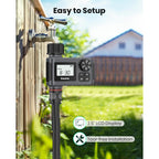 Outdoor Garden Hose Faucet Timers, Programmable Water Sprinkler Timer With Rain Delay/Manual/Automatic Drip Irrigation And Lawn Watering System For Yard, 1 Outlet