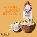 Jergens Hydrating Coconut Body Lotion, Hand And Body Moisturizer, Infused With Coconut Oil, Hydrates Dry Skin Instantly, Dermatologist Tested, 26.5 Oz