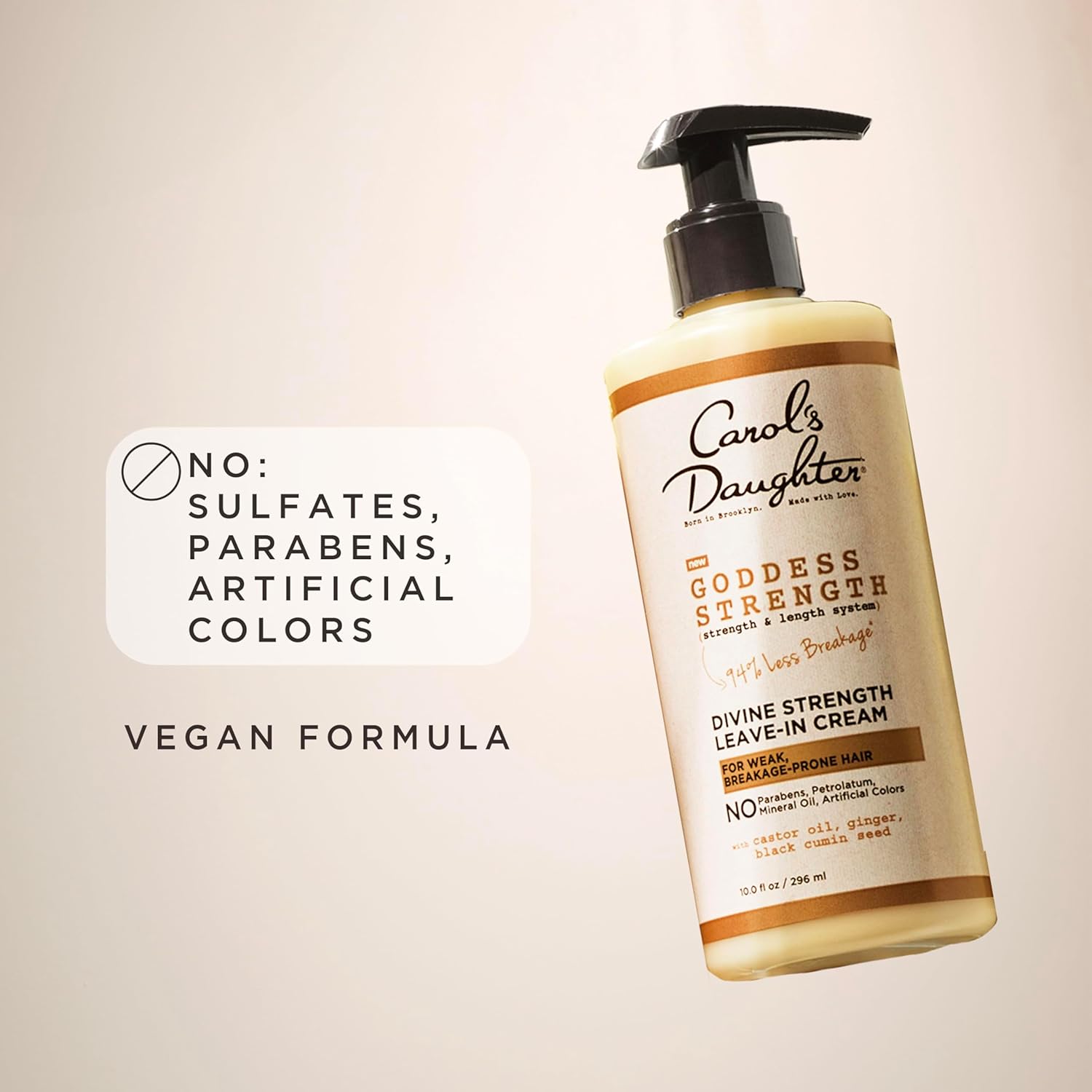 Carol's Daughter Goddess Strength Leave In Conditioner Cream, 10 Fl Oz - Strengthening and Moisturizing for Wavy, Curly Hair
