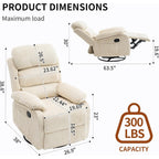 Adult 360° Rocking Recliner Chair，Nursery Rocker Reclining Chair With Side Pocket, A Comfy Upholstered Single Sofa Armchair. Suitable For Living Room, Bedroom Nursing Use, Velvet Fabric In Beige