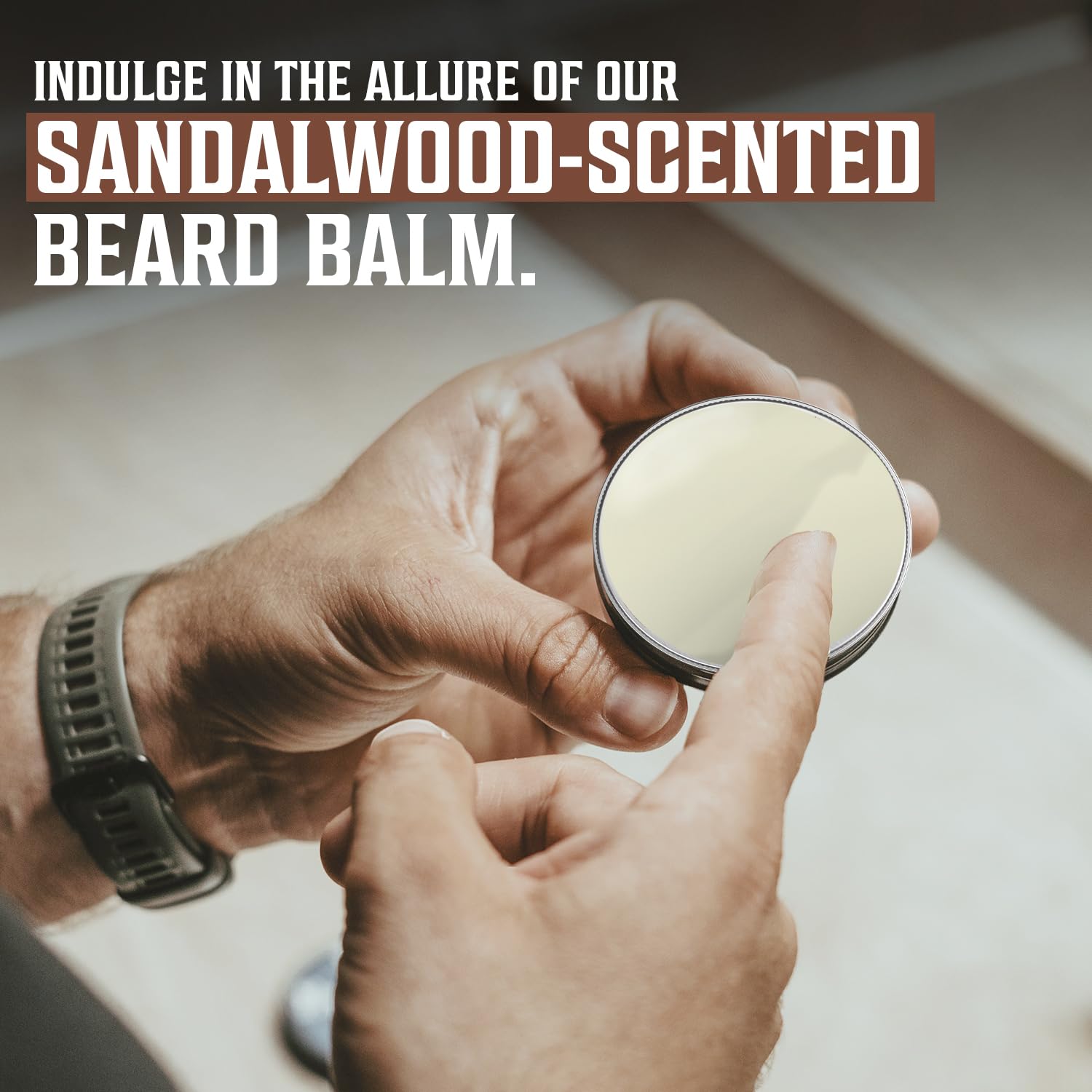 Viking Revolution Sandalwood Beard Balm - Beard Butter with Argan Oil, Beard Softener for Men with Jojoba Oil - Beard Moisturizer for Men with Beeswax - Beard Wax for Men (2oz, 1 Pack)