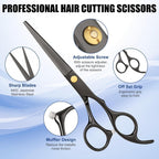 Hair Cutting Scissors Shears Kits, Professional Haircut Scissors Set with Thinning Shears, Stainless Steel Barber Scissors for Men, Women, Kids, Salon & Home Use