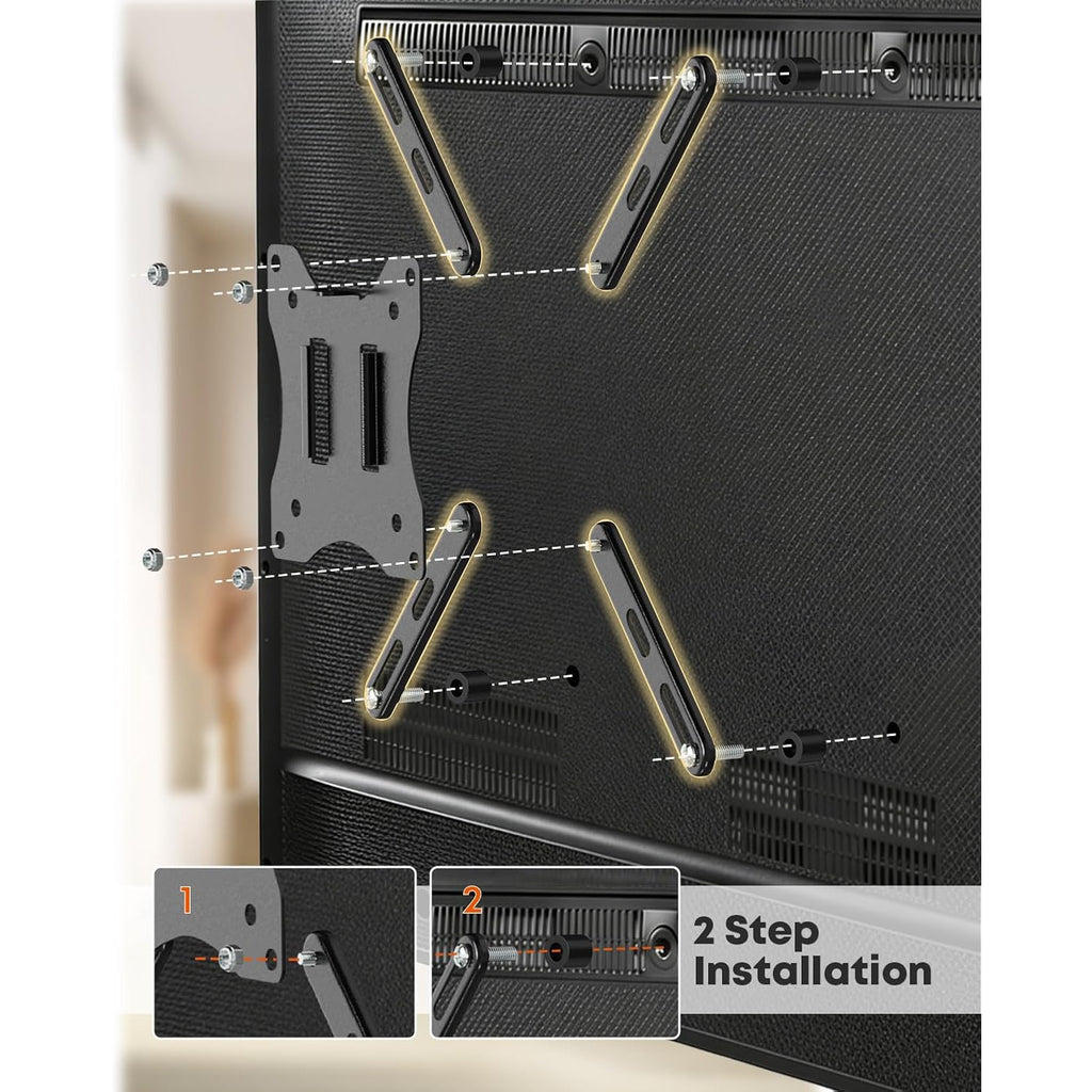 Putorsen Vesa Adapter Mount Bracket Kit For Screens 32 To 55 Inch Lcd Led Tv, Tv Mount Adapter Bracket Upgrade Mounting Holes Up To 400X400 Mm, Black