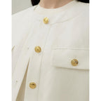 Lilysilk Silk Linen Mara Jacket For Women Long Sleeve Cropped Button Front Coat Soft Breathable Outerwear