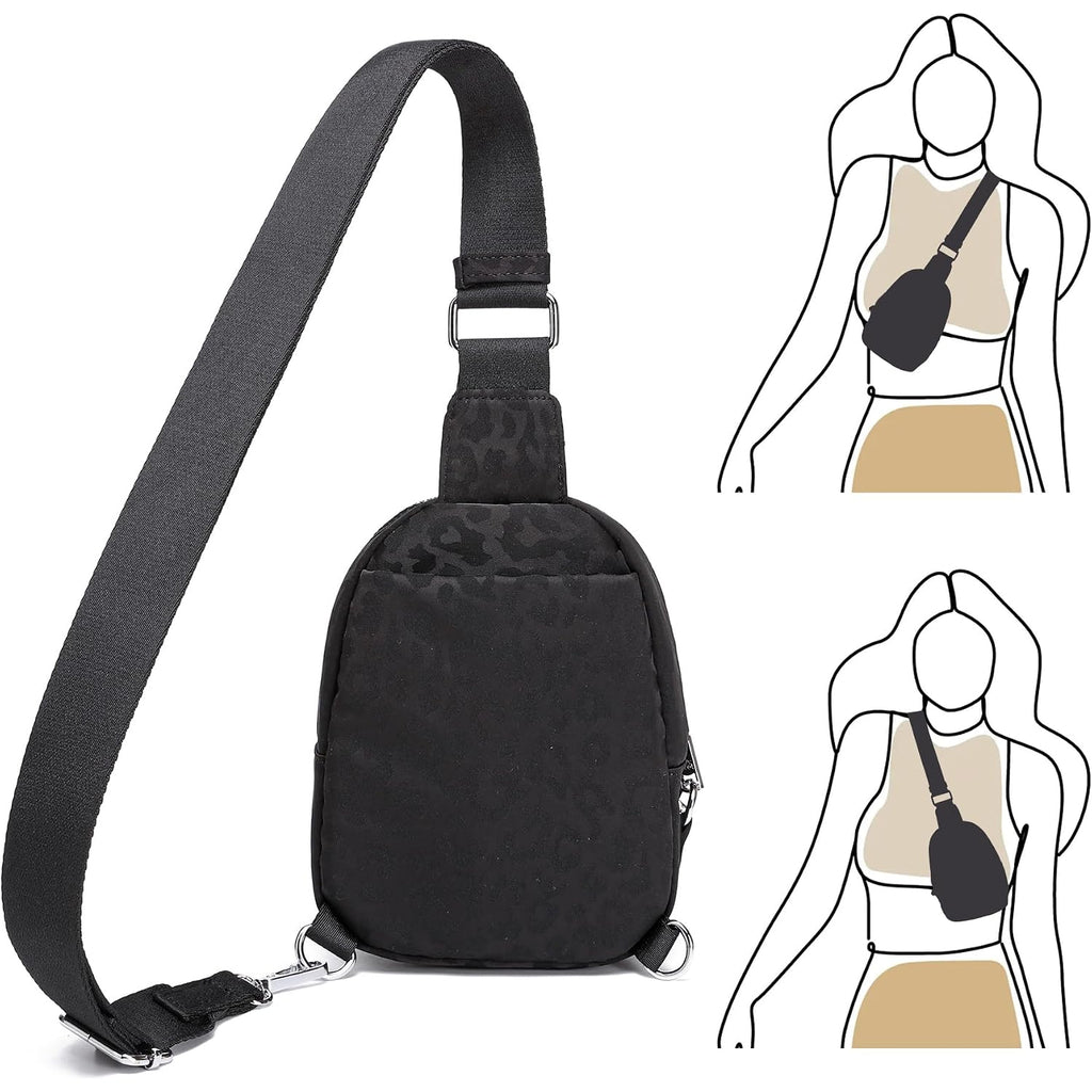 Anti Theft Crossbody Bags For Women Small Nylon Rfid Sling Bag Lightweight Travel Purse For Daily Casual Use(Leopard)