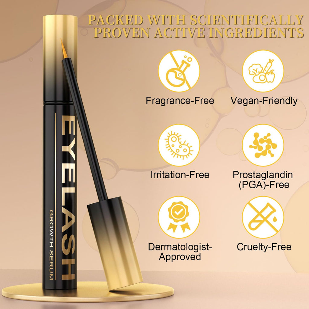 Lash Serum For Eyelash Growth, Premium Lash Enhancing Serum With Advanced Formula Volumizing Longer Fuller And Thicker Looking Lashes, Eyelash Growth For Sensitive Eyes (5 Ml)