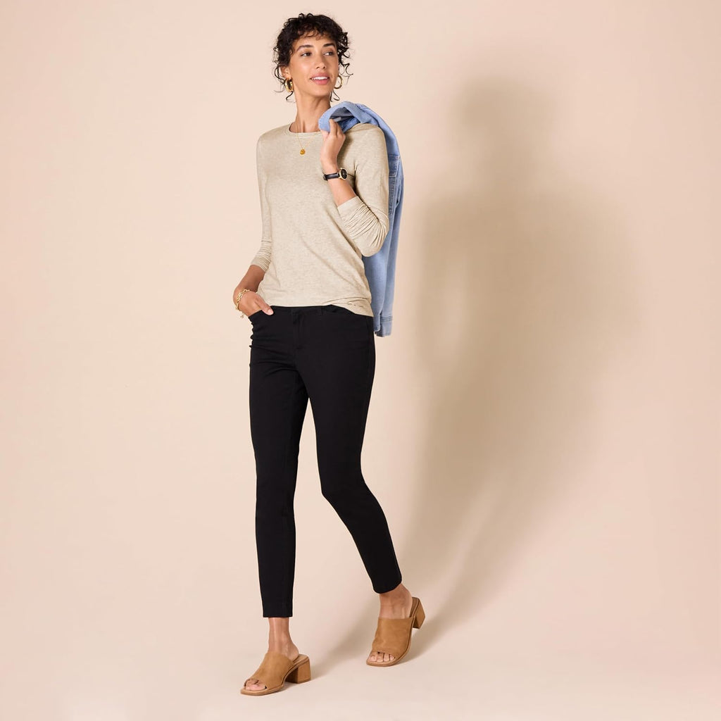 Amazon Essentials Women'S Regular-Fit Long-Sleeve Crewneck T-Shirt (Available In Plus Size)