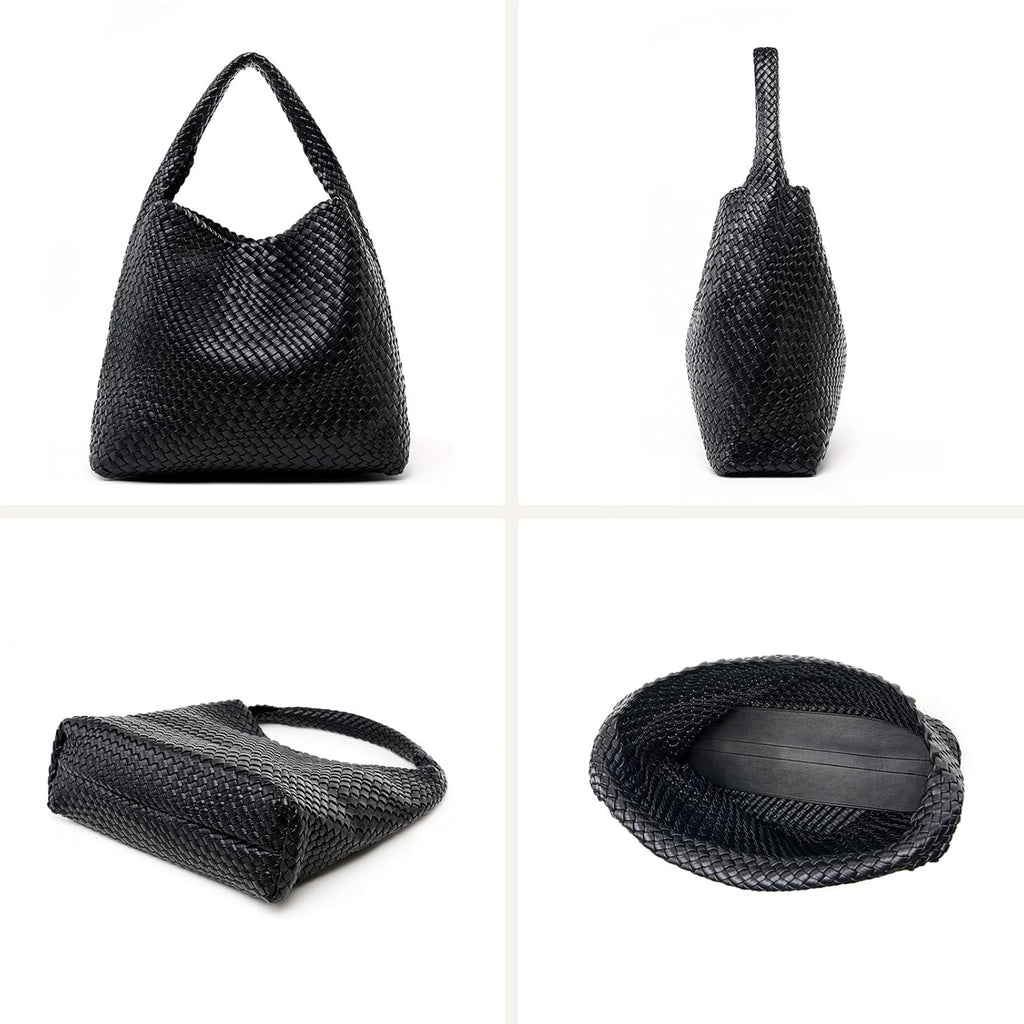 MELOLILA Large Woven Tote Bag for Women Weave Purse Woven Leather Handbag