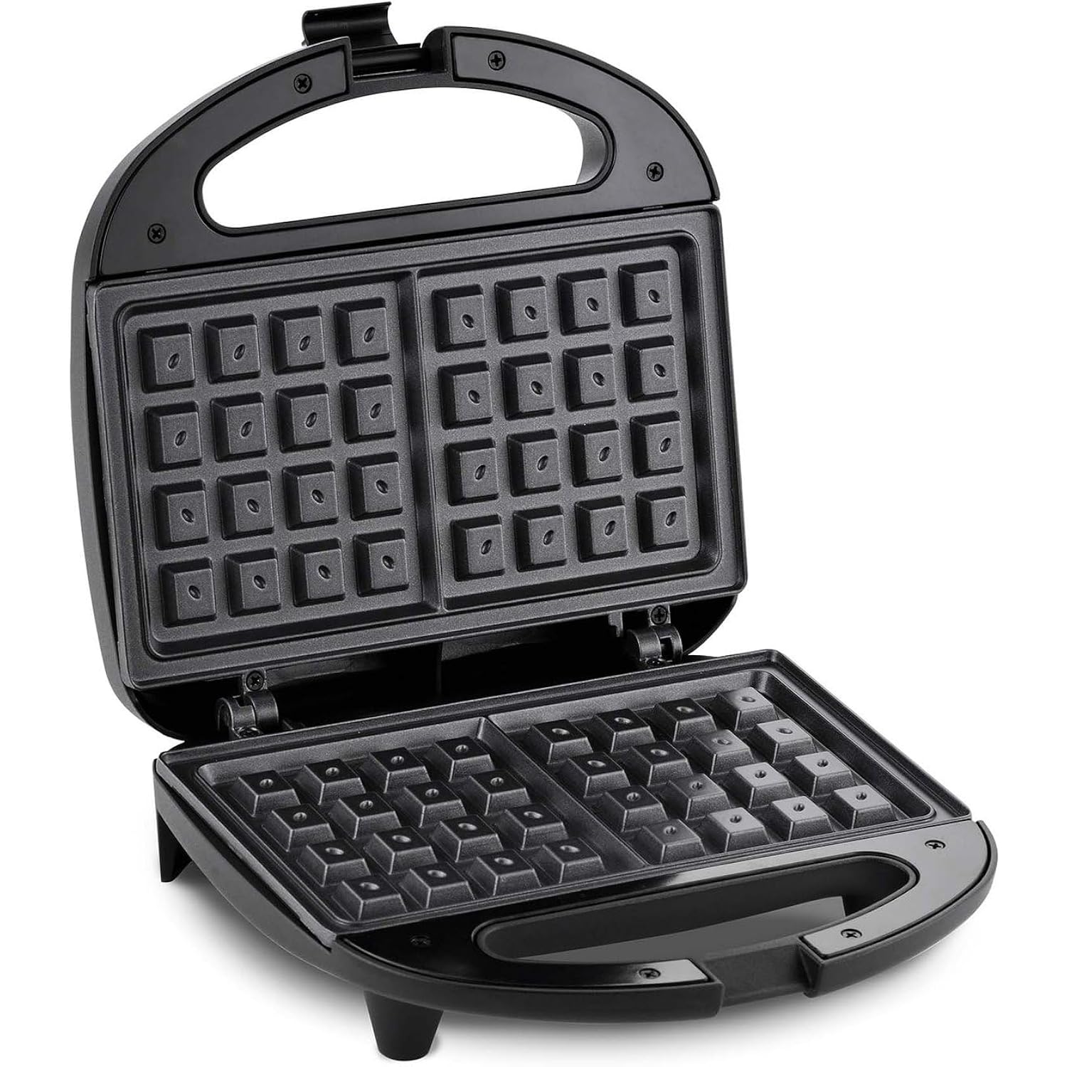 Elite Gourmet Maxi-Matic Electric Nonstick Belgian Waffle Iron Snack Maker Machine, Breakfast, Sandwiches, Compact & Portable, 2 Slice, Black