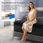 Hiboss Twin Size Mattress (Upgraded), 12 Inch Luxury Hybrid Twin Mattress In A Box, Cooling Gel Memory Foam & Pocket Springs, Medium Firm, Back Pain Relief, Extra Edge Support, 365-Night Trial