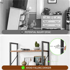 Shintenchi 5 Tiers Bookshelf, Classically Tall Bookcase Shelf, Industrial Book Rack, Modern Book Holder In Bedroom/Living Room/Home/Office, Storage Rack Shelves For Books/Movies-Rustic Brown