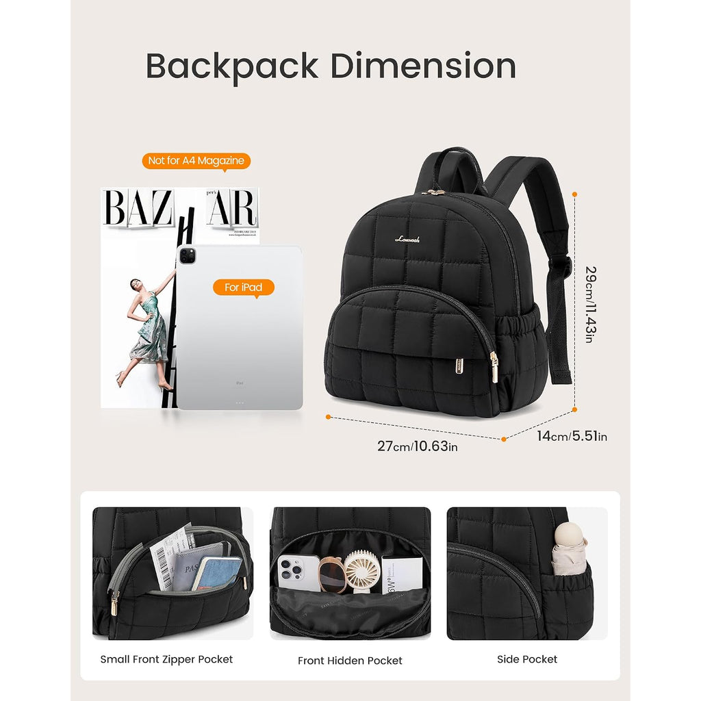 Lovevook Small Backpack Purse For Women, Mini Puffer Backpack With Anti-Theft Pocket, Lightweight Quilted Casual Daypack For Daily Work & Travel
